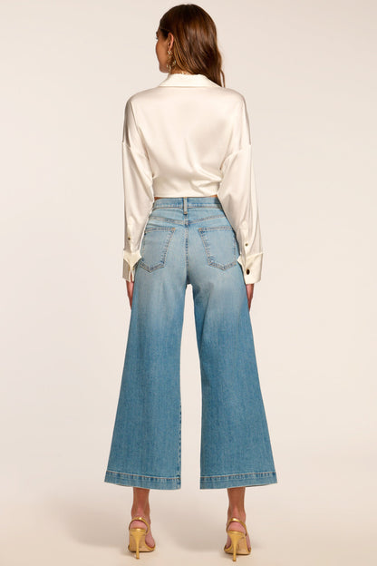 Tyra 5-Pocket Cropped Wide Leg Jean | LIGHT WASH