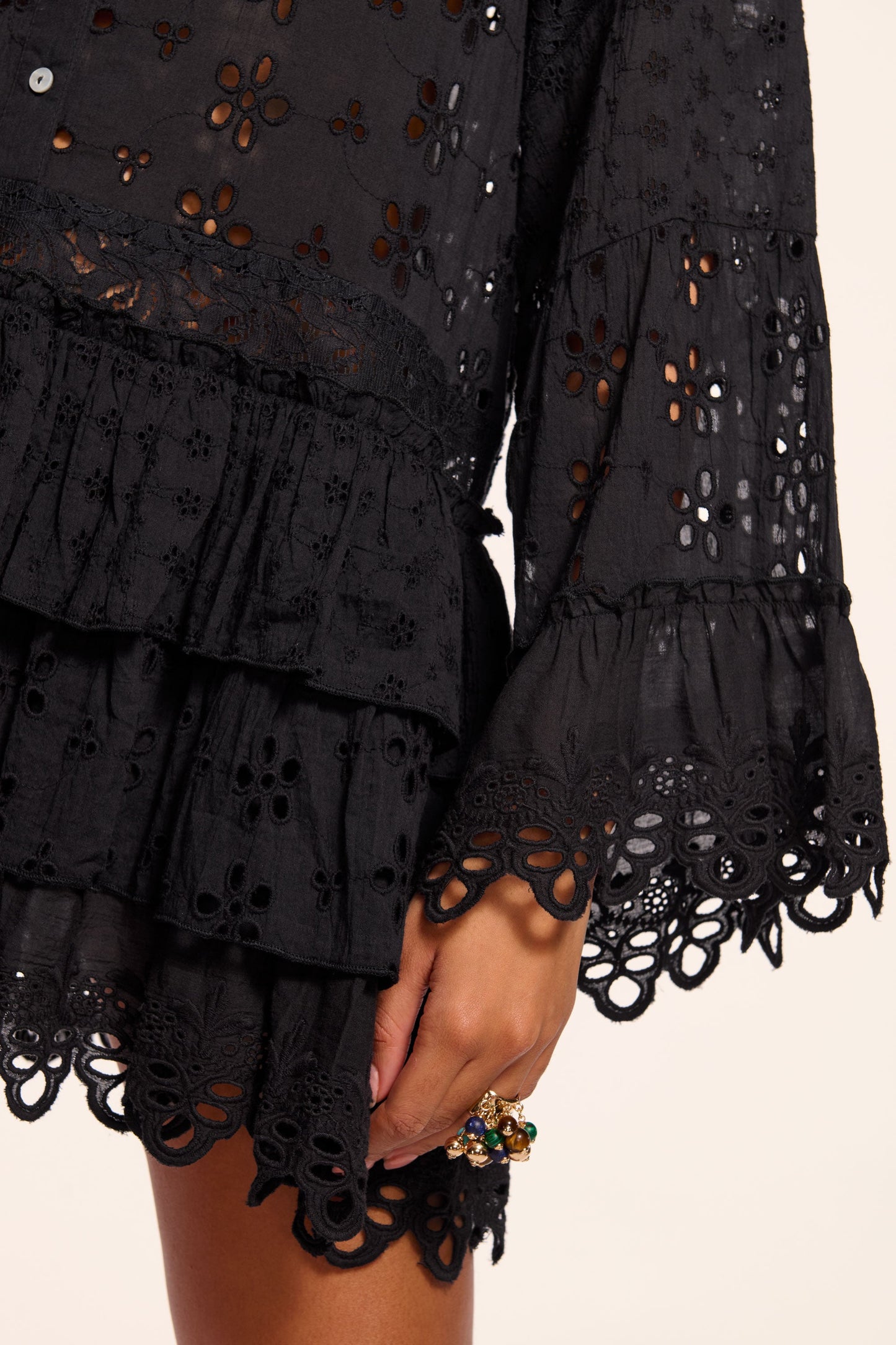 Roxanne Cotton Eyelet Coverup Mini Dress