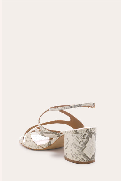 Susie Leather Block Heel | GREY