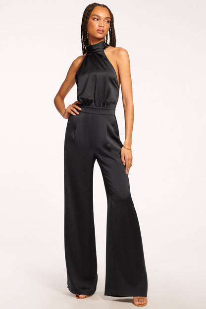Tatiana Wide Leg Halter Jumpsuit