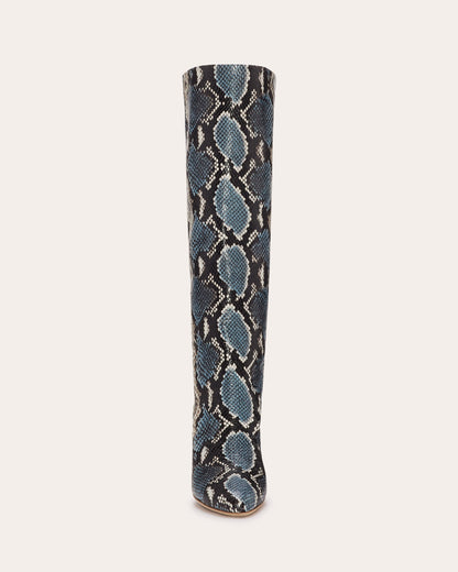 Queen Heeled Snake Boots | BLUE SNAKE