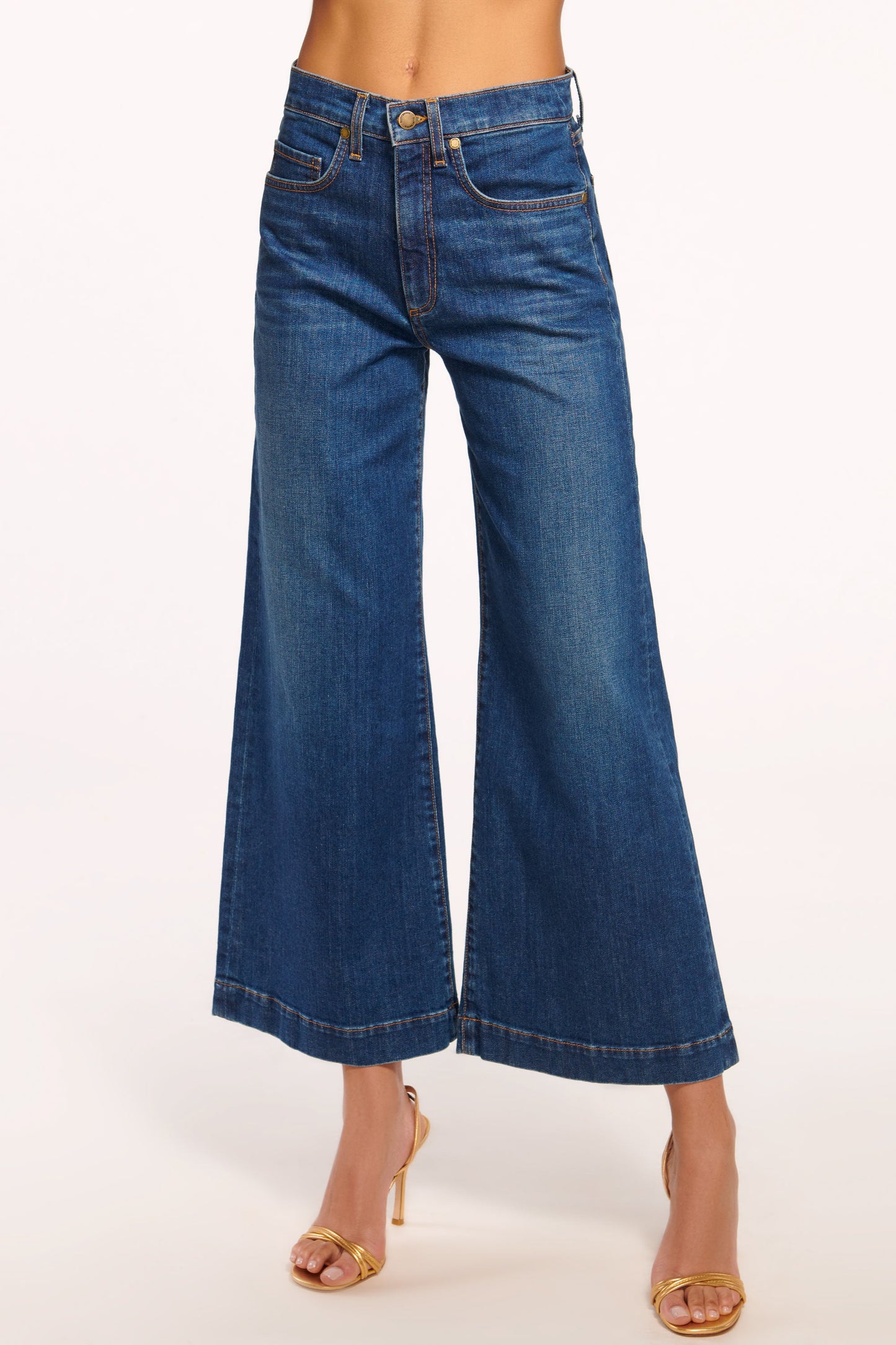 Tyra 5-Pocket Cropped Wide Leg Jean