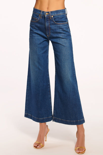 Tyra 5-Pocket Cropped Wide Leg Jean