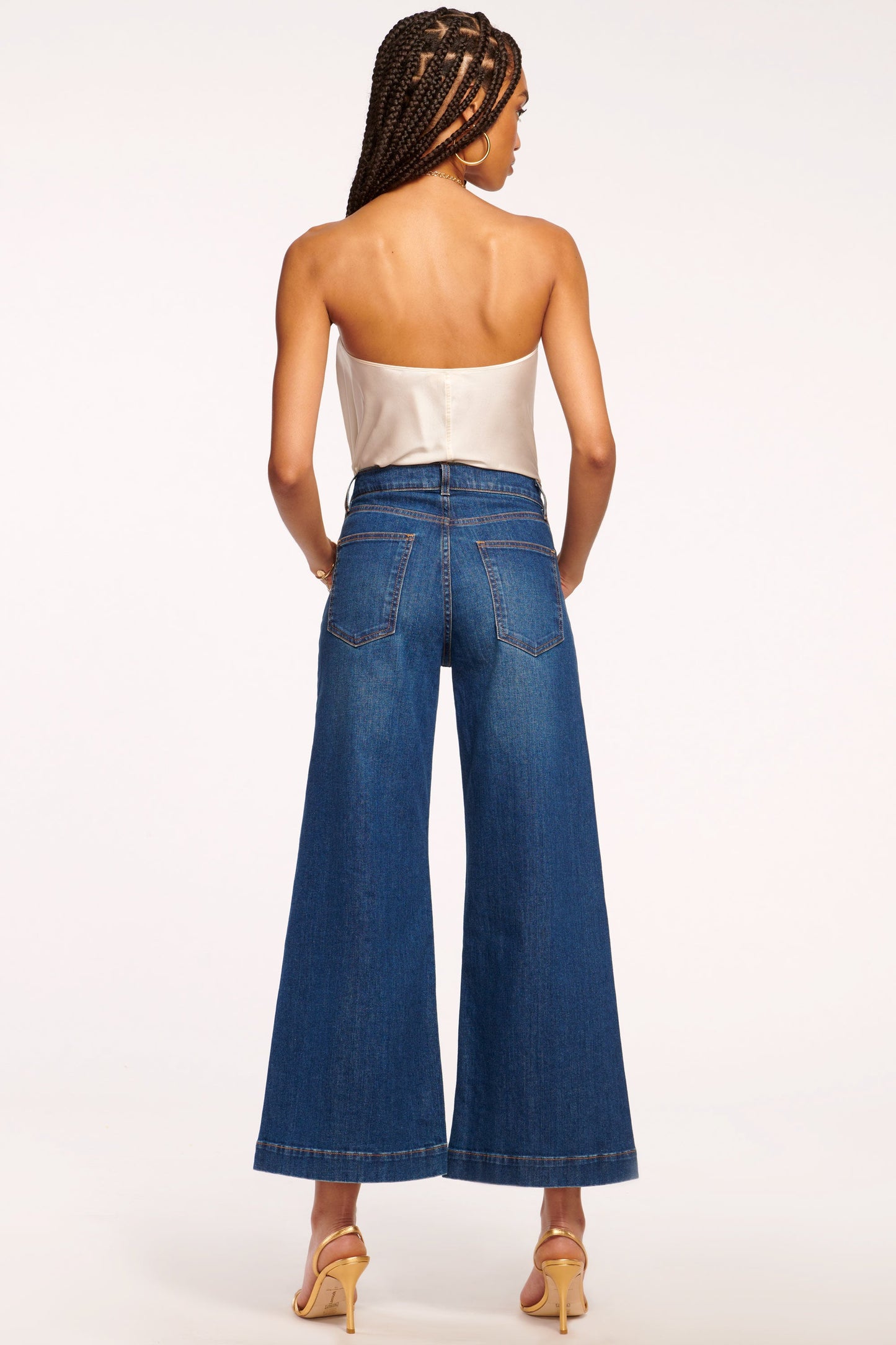 Tyra 5-Pocket Cropped Wide Leg Jean