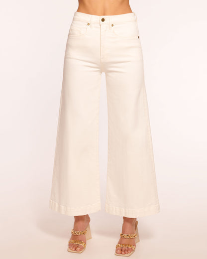 Tyra 5-Pocket Cropped Wide Leg Jean | WHITE