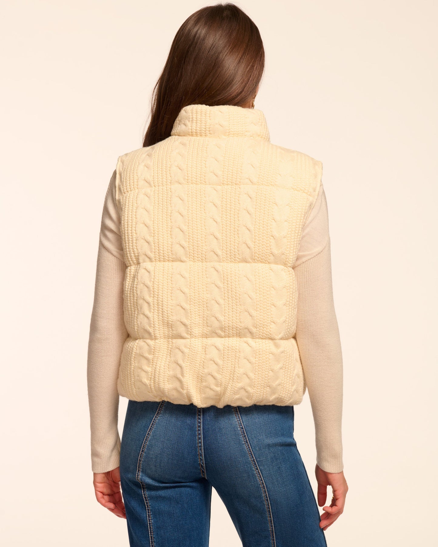 Vera Cable Knit Puffer Vest