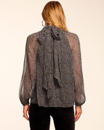 Suzanne Silk Mock Neck Long Sleeve Blouse