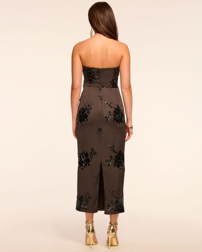 Sharon Strapless Embellished Midi Dress