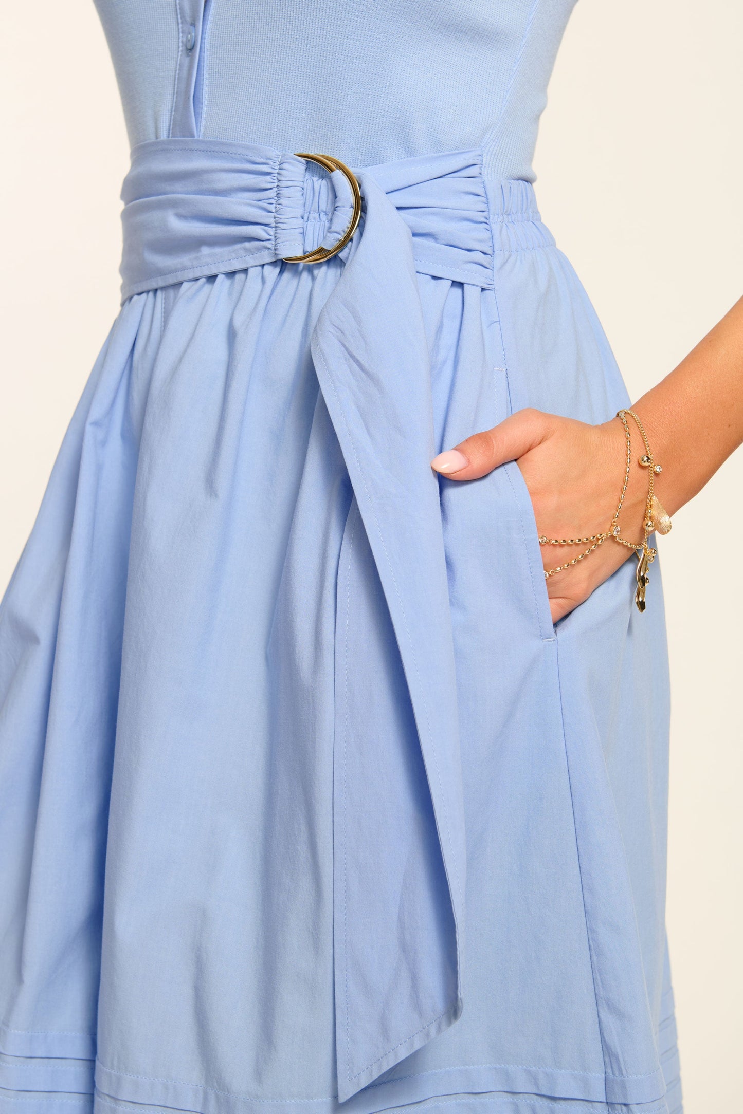 Odessa Cotton Knit Combo Midi Dress