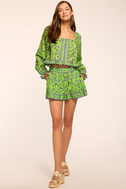 Quinn Printed Cotton Mini Short
