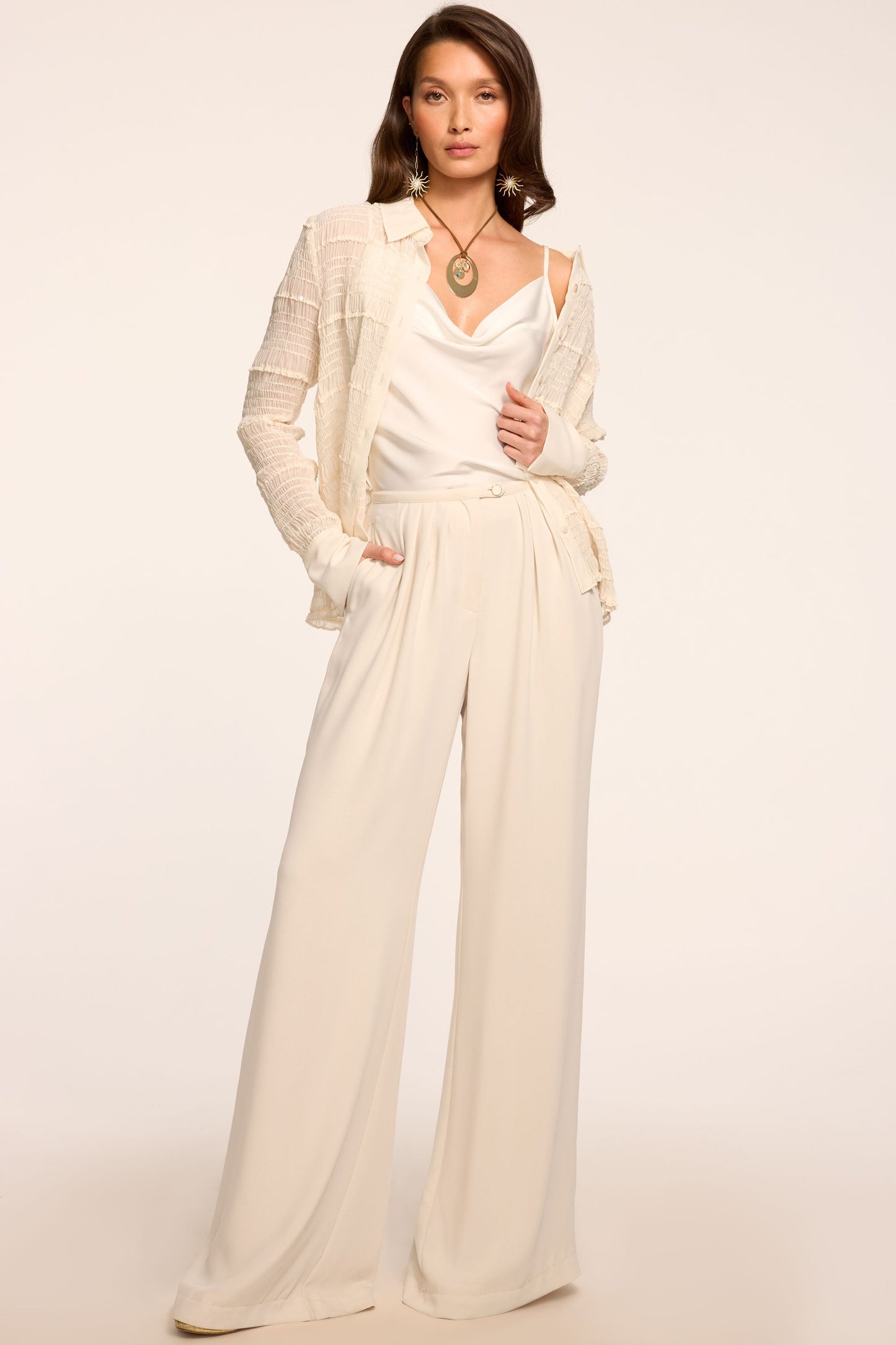 Yasmine Wide Leg Pleated Pant