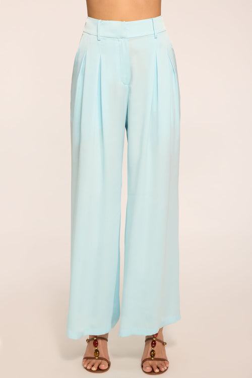 Oscar Pleated Wide Leg Pant | BLUE BREEZE