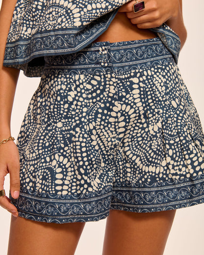 Quinn Printed Pleat Mini Short